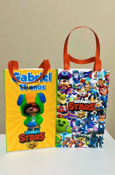 Sacolinhas Personalizadas Brawl Stars Leon Lembrancinhas Para Aniversário
