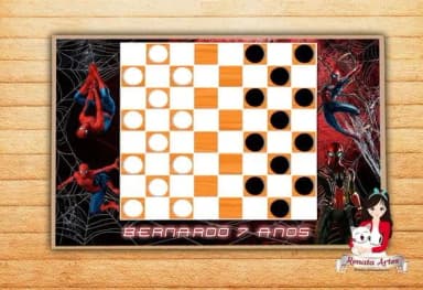 Jogo de Damas Personalizado Homem Aranha