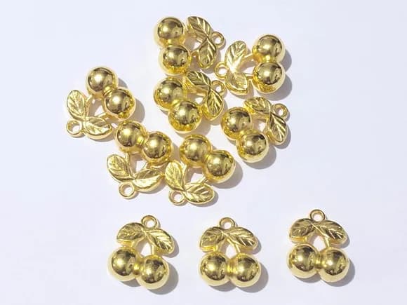 Pingente Cereja Abs 2,2cm Pacotes com 20 Unidades