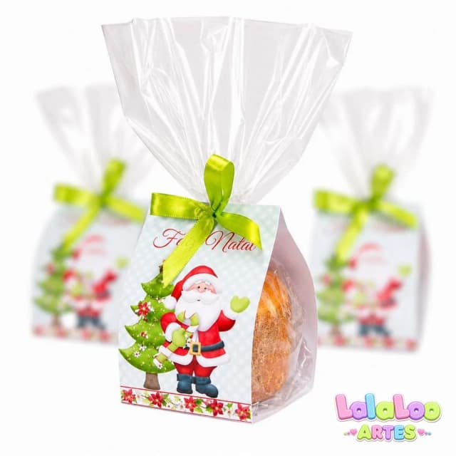 Mini Panetone 80g Embalado Temático Natalino — Lembrancinha de Natal