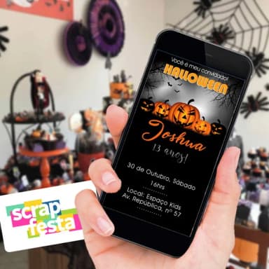 Convite Arte Digital Personalizado Festa Halloween
