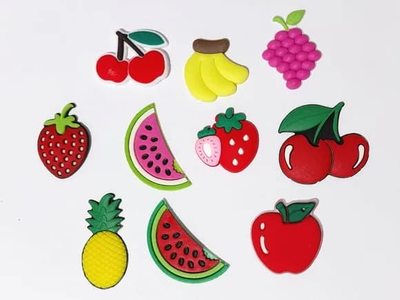 Aplique Fruta Emborrachado Pacote com 10 Unidades Variados