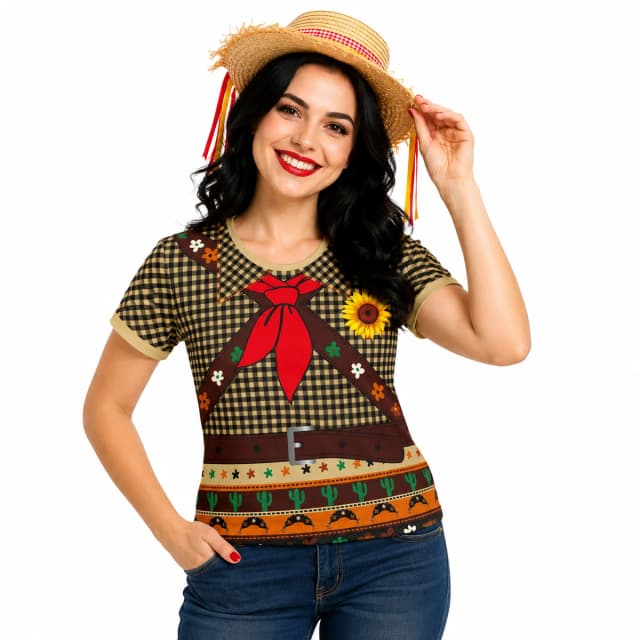 Camiseta Feminina Adulto Caipira Cangaço