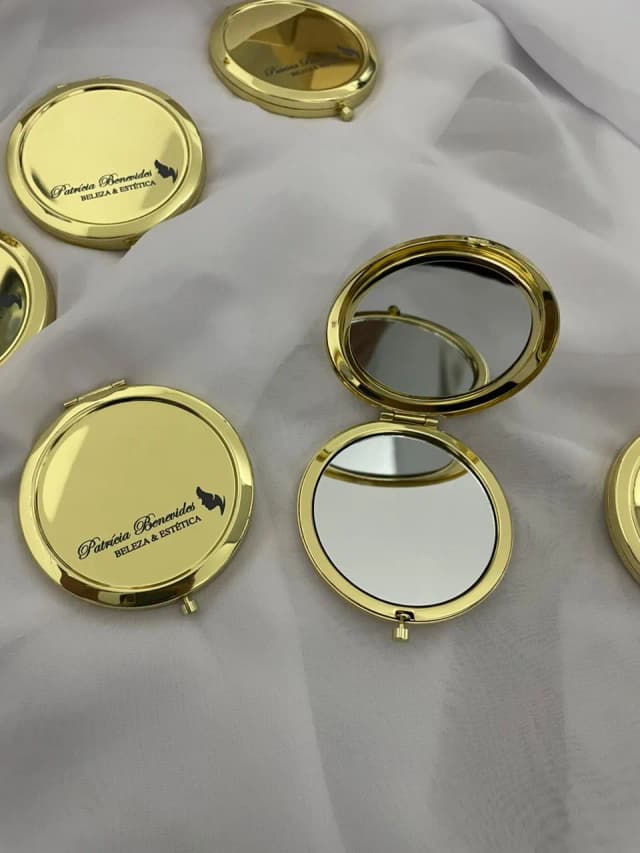KIT 15 Espelhos de Bolsa Personalizados com Gravação a Laser