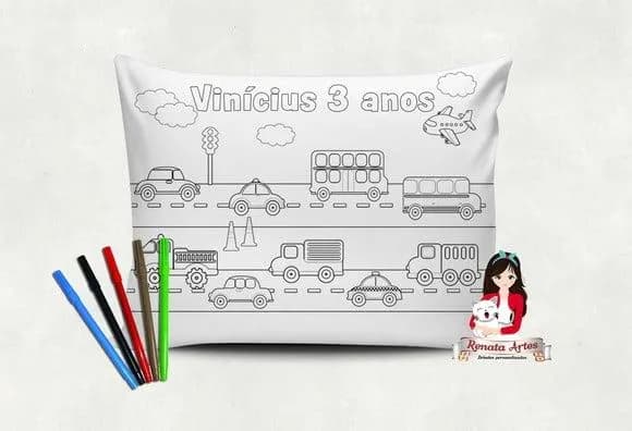 Almofada Pinte e Lave Carrinhos