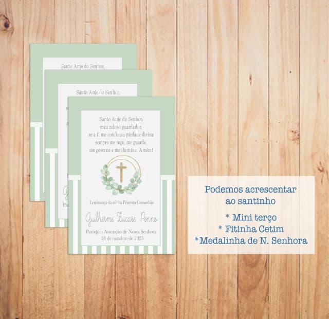 Lembrança Primeira Comunhão - Santinho