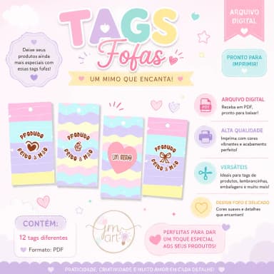 Arquivo Digital - Tags / Etiquetas Fofas para Embalagens