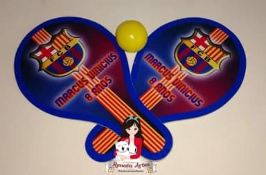 Raquetes de Ping Pong Personalizadas Tema Futebol Barcelona