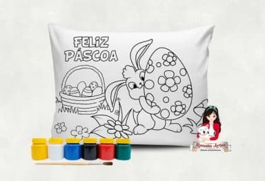 Almofada com Tinta para Colorir Pascoa 3