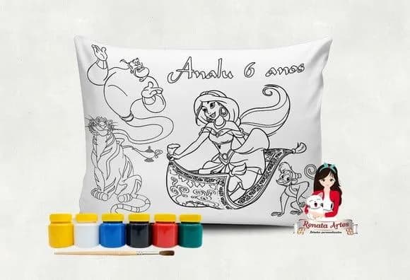 Almofada com Tinta para Colorir Jamine