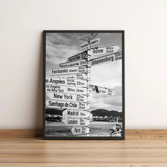Quadro Viagem Destinos do Mundo em Preto e Branco 149