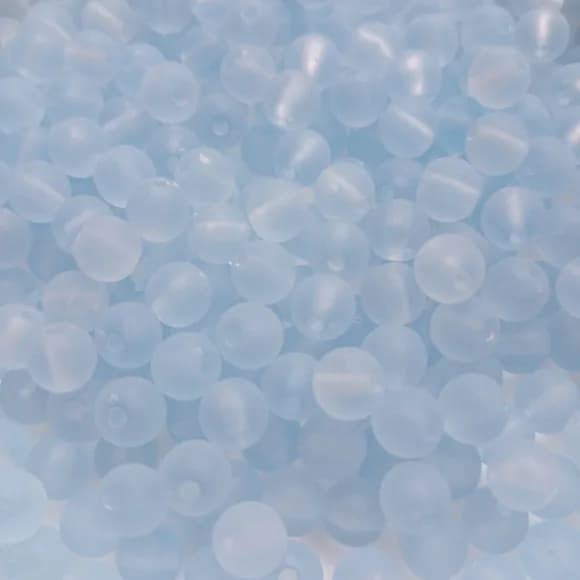 Bola Fosca Com Furo Azul 8mm Pct 100 Unidades