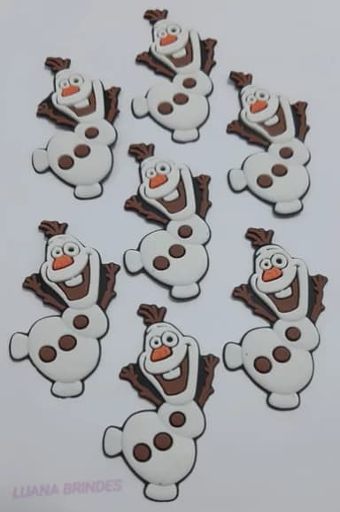 Aplique Olaf de Borracha 4,6cm Pct com 6 Unidades
