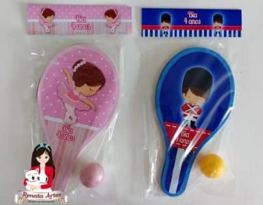Raquetes de Ping Pong Tema Bailarina e Soldadinho de Chumbo