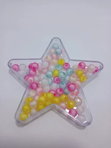 Bolinha Facetada com Miolo Colorida 8mm Pct 100 Unidades