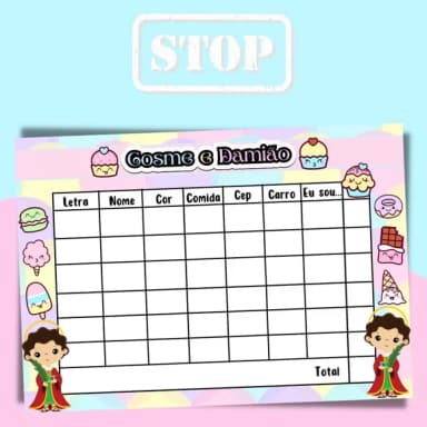 Jogo do Stop ( Conhecido Como Adedanha)