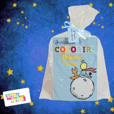 Revista Colorir+saquinho+fitinha+tag o Pequeno Príncipe Cute