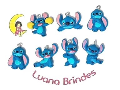 Pingente Stitch Resina Pacotes com 10 Unidades