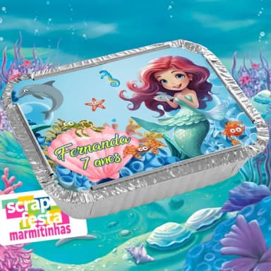 Marmitinha Personalizada Festa Sereia Pequena