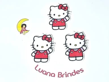 Pingente Hello Kitty Acrílico Pacote com 10 Unidades