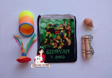 Mochila Boa Infância Tema Tartarugas Ninja