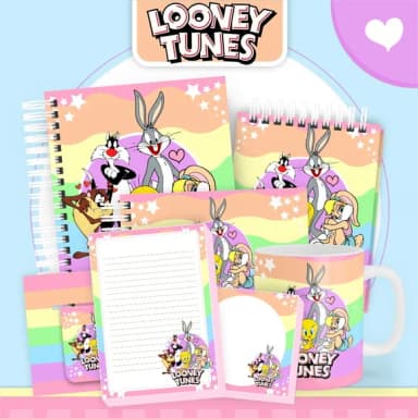 Kit Caderno, Bloquinho e Caneca Porcelana - Qualquer Tema