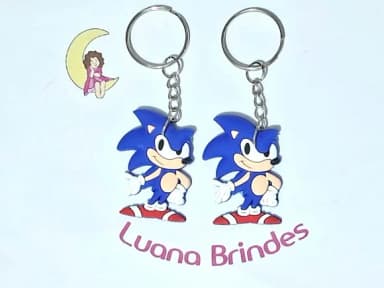 Chaveiro Sonic 4,2cm Emborrachado Pacotes com 6 Unidades