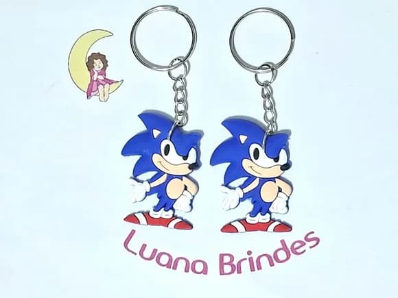 Chaveiro Sonic 4,2cm Emborrachado Pacotes com 6 Unidades