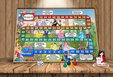 Tabuleiro Educativo Tema Princesas