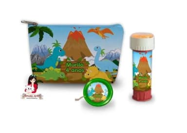 Necessaire com Ioiô e Bolhas de Sabão Dinossauro Baby