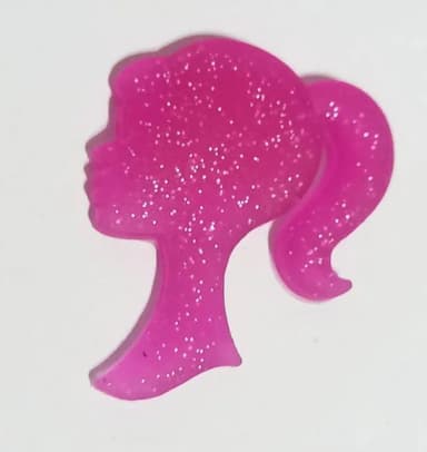 Aplique Silhueta Barbie com Glitter Emborrachado -6 Peças