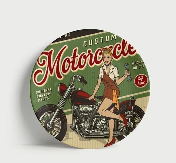 Prato Decorativo Custom Motorcycles - Porcelana 21cm