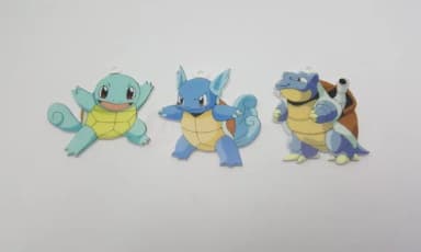 Kit Pingentes Pokémon Evolução Squirtle em Acrílico UV 3 Und