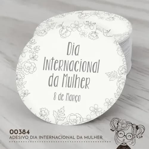 Adesivo Redondo Dia Internacional da Mulher - 00384