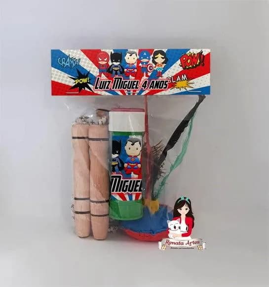 Kit Lembrancinha com Bolha de Sabão Heróis Cute