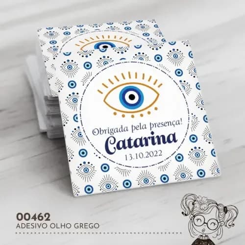 Adesivo Quadrado Olho Grego - 00462