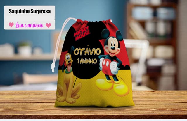 Saquinho Supresa para lembrancinhas do Mickey