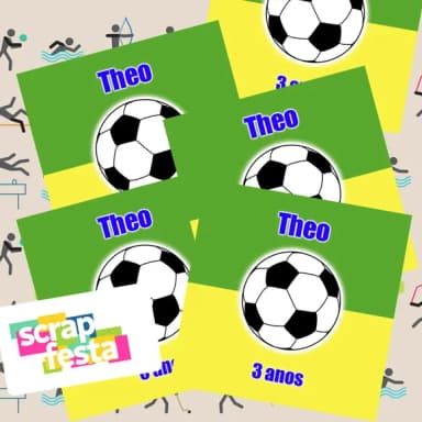 Adesivo Personalizado Quadrado 5x5 Brasil Futebol