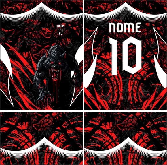 Arte Vetor Camisa Interclasse Lobo Mod-861