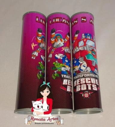 Pega Varetas Personalizado Transformers Rescue Bots Rosa