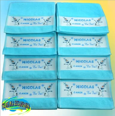 Kit 10 Toalhas para Escola, Brindes, Rosto, Batizado