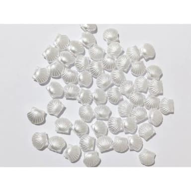 Concha Branco Abs com Furo Passante 10mm Pacotes 50 Unidades