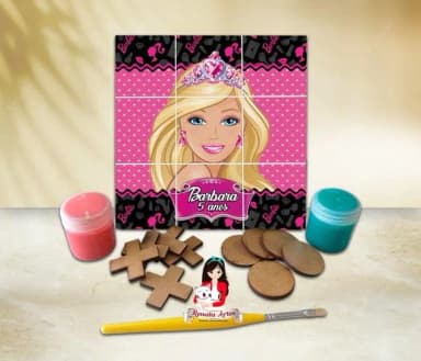 Jogo da Velha com Tinta Personalizado Barbie