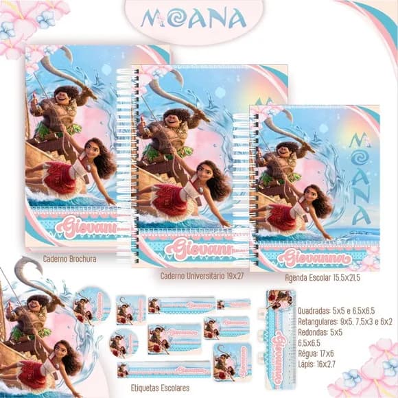Caderno + Etiquetas + Tag Personalizada + Lápis