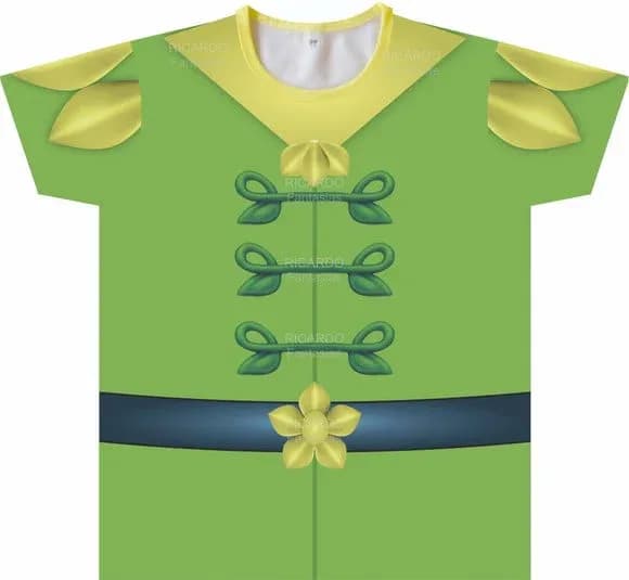 Camiseta Infantil Fantasia Príncipe do Pântano Verde e Amarela