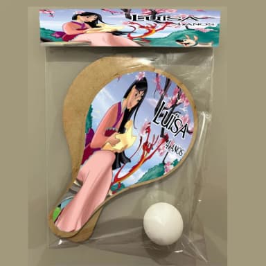 Kit Raquete de Pinp pong personalizada para lembrancinhas da Mulan