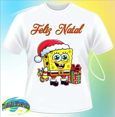 Camiseta Feliz Natal - Bob Esponja