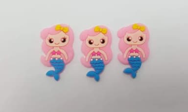 Aplique Sereia Rosa e Azul Emborrachado de 3,5cm