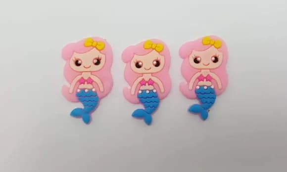 Aplique Sereia Rosa e Azul Emborrachado de 3,5cm