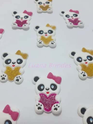 Aplique de Pandinha emborrachado - pct com 10 unidades